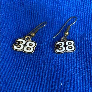 Number 38 Dangle Earrings